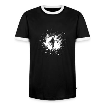Cyclocross Schlamm Packung Radfahrer Geschenk Bike - Männer Kontrast-T-Shirt - Schwarz/Weiß - Vorne - AI Model Female 172 light (172cm) & AI Model Male 178 light (178cm)