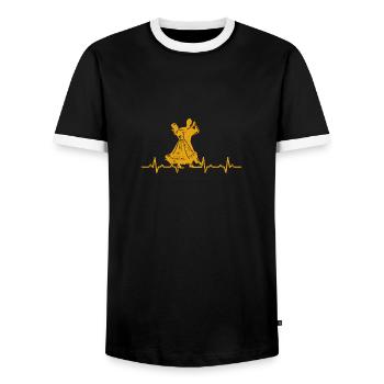 Dancing heartbeat - dancers couple gift hobby - Men's Ringer Shirt - black/white - Front - AI Model Female 172 light (172cm) & AI Model Male 178 light (178cm)