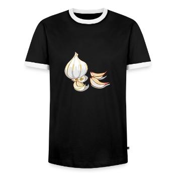 Ail Garlic - T-shirt contrasté Homme - noir/blanc - Devant - AI Model Female 172 light (172cm) & AI Model Male 178 light (178cm)