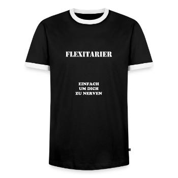 Flexitarier - einfach nur um dich zu nerven - Männer Kontrast-T-Shirt - Schwarz/Weiß - Vorne - AI Model Female 172 light (172cm) & AI Model Male 178 light (178cm)