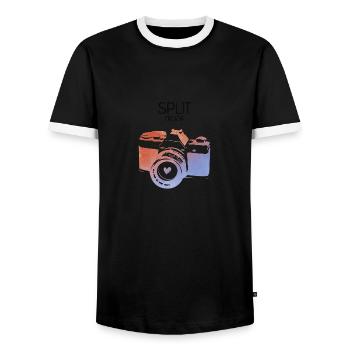 Split, Kroatien - Männer Kontrast-T-Shirt - Schwarz/Weiß - Vorne - AI Model Female 172 light (172cm) & AI Model Male 178 light (178cm)