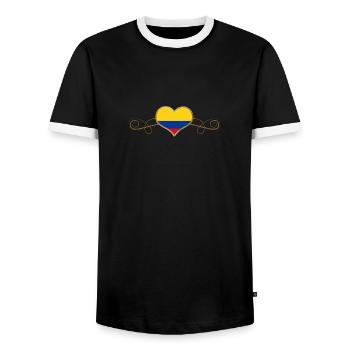 Gold Love Pays Racines Colombie - T-shirt contrasté Homme - noir/blanc - Devant - AI Model Female 172 light (172cm) & AI Model Male 178 light (178cm)