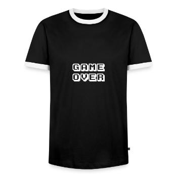 Arcade Game Over white - Men's Ringer Shirt - black/white - Front - AI Model Female 172 light (172cm) & AI Model Male 178 light (178cm)