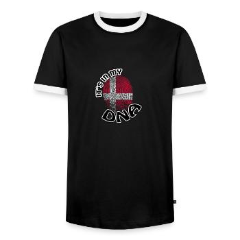 Cadeau Il est dans mon adn dns racines Danemark - T-shirt contrasté Homme - noir/blanc - Devant - AI Model Female 172 light (172cm) & AI Model Male 178 light (178cm)