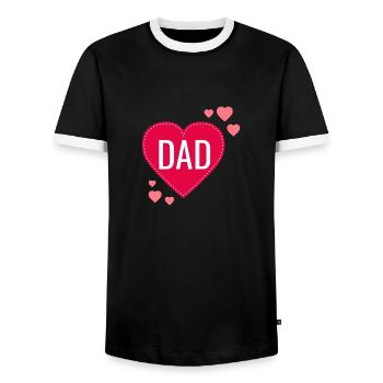 L'AMOUR DAD - T-shirt contrasté Homme - noir/blanc - Devant - AI Model Female 172 light (172cm) & AI Model Male 178 light (178cm)