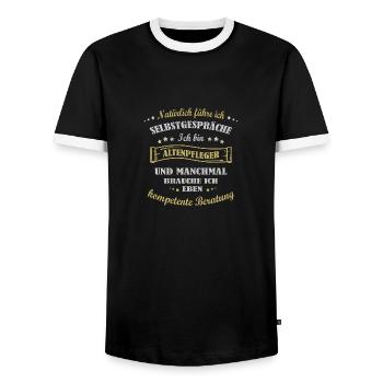 ich bin Altenpfleger - Männer Kontrast-T-Shirt - Schwarz/Weiß - Vorne - AI Model Female 172 light (172cm) & AI Model Male 178 light (178cm)