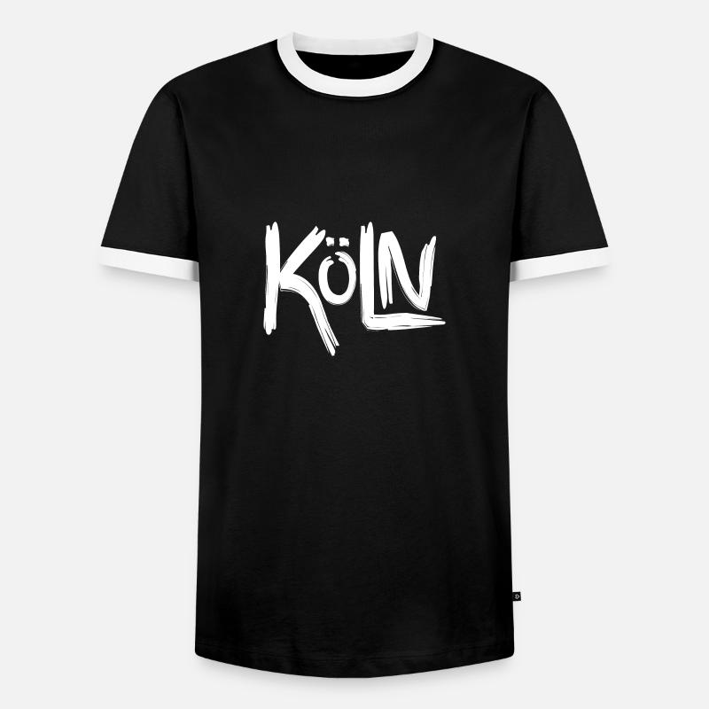 Köln Kölle oder Colonia, Stadt am Rhing mit Dom - Männer Kontrast-T-Shirt - Schwarz/Weiß
