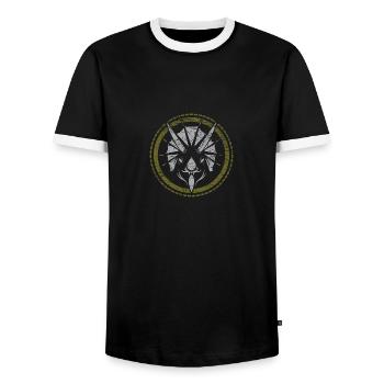Dinosaures - Triceratops - T-shirt contrasté Homme - noir/blanc - Devant - AI Model Female 172 light (172cm) & AI Model Male 178 light (178cm)