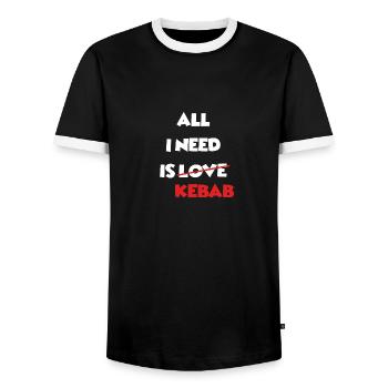 Tout ce dont j'ai besoin, c'est Kebab - Pour les fans de doner kebab - T-shirt contrasté Homme - noir/blanc - Devant - AI Model Female 172 light (172cm) & AI Model Male 178 light (178cm)