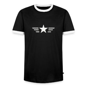 stern - Männer Kontrast-T-Shirt - Schwarz/Weiß - Vorne - AI Model Female 172 light (172cm) & AI Model Male 178 light (178cm)