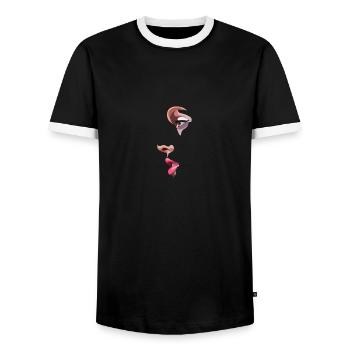 fashion girl - T-shirt contrasté Homme - noir/blanc - Devant - AI Model Female 172 light (172cm) & AI Model Male 178 light (178cm)