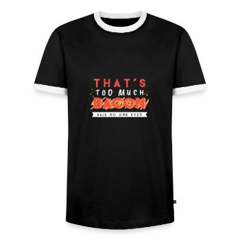 That's too much Bacon said no one ever crickets - Men's Ringer Shirt - black/white - Front - AI Model Female 172 light (172cm) & AI Model Male 178 light (178cm)