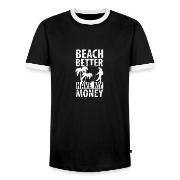 Recherche de trésor - T-shirt contrasté Homme - noir/blanc - Devant - AI Model Female 172 light (172cm) & AI Model Male 178 light (178cm)