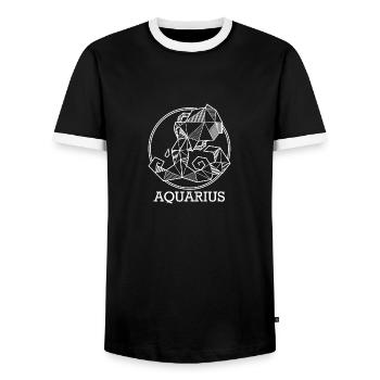 Zodiaque Verseau Cadeau geo Verseau - T-shirt contrasté Homme - noir/blanc - Devant - AI Model Female 172 light (172cm) & AI Model Male 178 light (178cm)