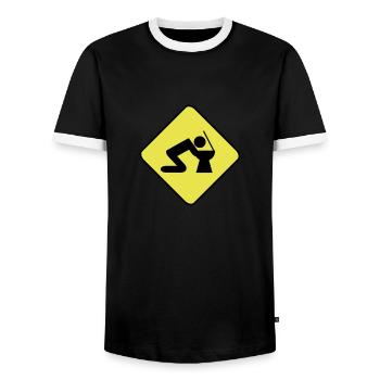 Alcohol - Men's Ringer Shirt - black/white - Front - AI Model Female 172 light (172cm) & AI Model Male 178 light (178cm)