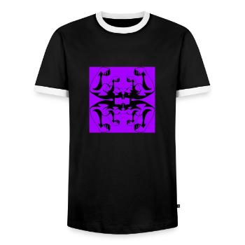 Purple Powerful - T-shirt contrasté Homme - noir/blanc - Devant - AI Model Female 172 light (172cm) & AI Model Male 178 light (178cm)