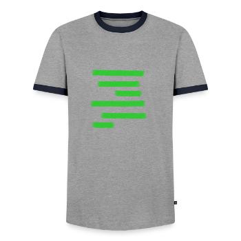 Green Paint Bars - Men's Ringer Shirt - grey/navy  - Front - AI Model Female 172 light (172cm) & AI Model Male 178 light (178cm)