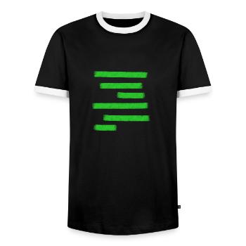 Green Paint Bars - Men's Ringer Shirt - black/white - Front - AI Model Female 172 light (172cm) & AI Model Male 178 light (178cm)