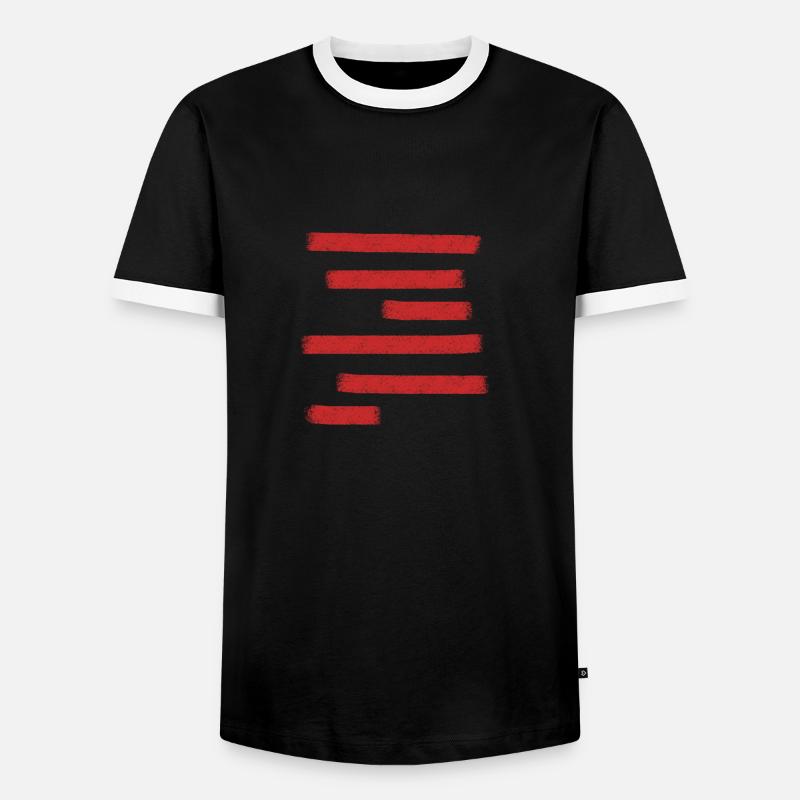 Rote Farbbalken - Männer Kontrast-T-Shirt - Schwarz/Weiß