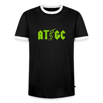 AT GC - Männer Kontrast-T-Shirt - Schwarz/Weiß - Vorne - AI Model Female 172 light (172cm) & AI Model Male 178 light (178cm)