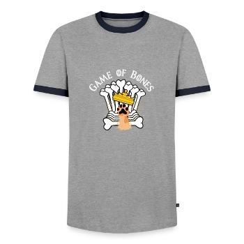 Game of Bones - Männer Kontrast-T-Shirt - Grau/Navy  - Vorne - AI Model Female 172 light (172cm) & AI Model Male 178 light (178cm)