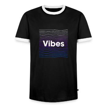 Vibes - Men's Ringer Shirt - black/white - Front - AI Model Female 172 light (172cm) & AI Model Male 178 light (178cm)