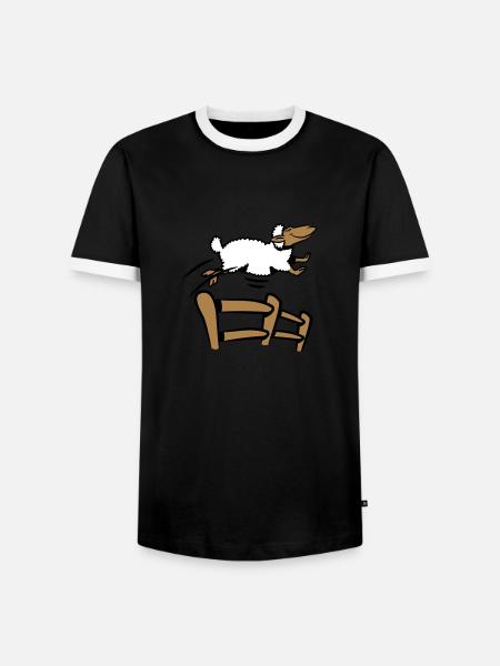 SHEEP Jumping Fence - Men's Ringer Shirt - black/white