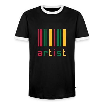 Art / Artist / Painting / Design / Music / Kunst - Men's Ringer Shirt - black/white - Front - AI Model Female 172 light (172cm) & AI Model Male 178 light (178cm)