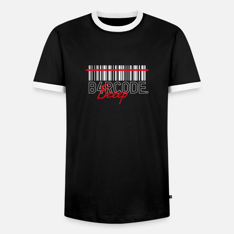 B4RCODE. Beep - Men's Ringer Shirt - black/white