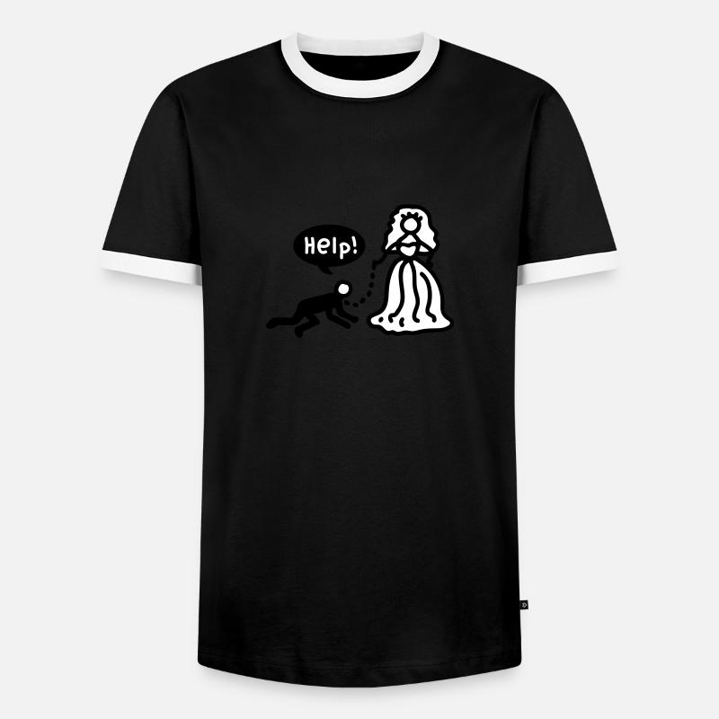 Verheiratet - help - Männer Kontrast-T-Shirt - Schwarz/Weiß