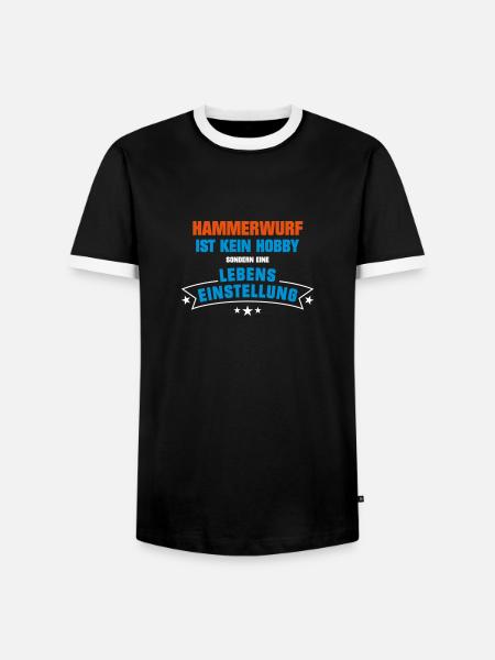 Hammerwurf Sportart - Männer Kontrast-T-Shirt - Schwarz/Weiß