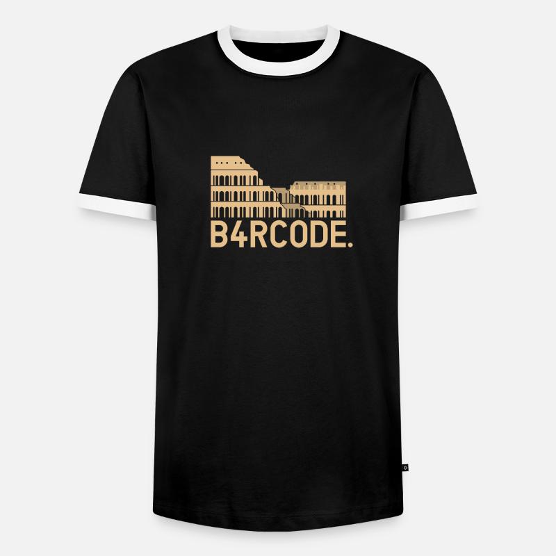 B4RCODE. Rome - Men's Ringer Shirt - black/white