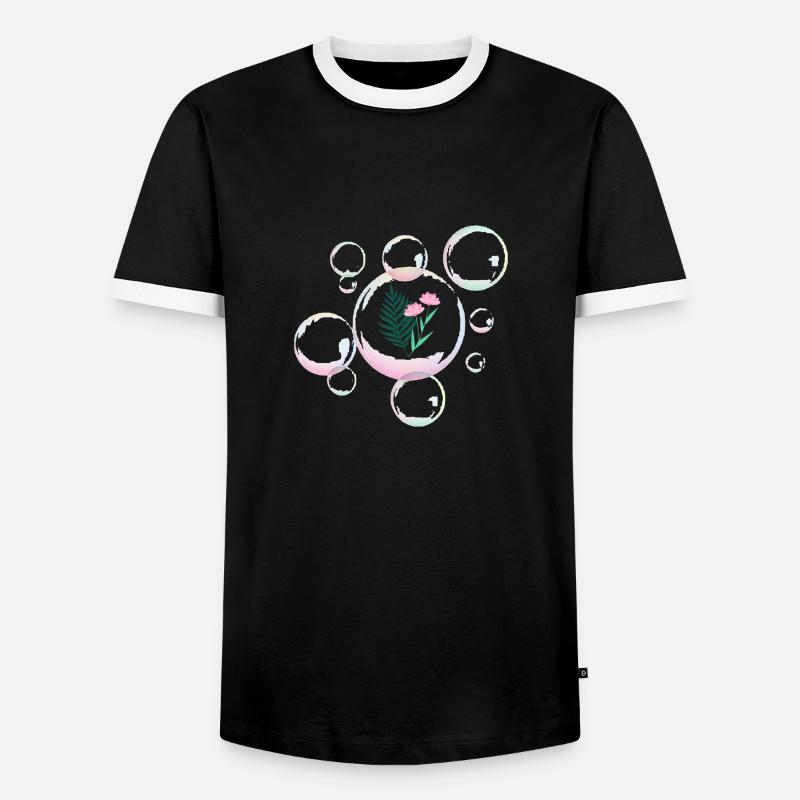 Soap bubble with plants - Men's Ringer Shirt - black/white