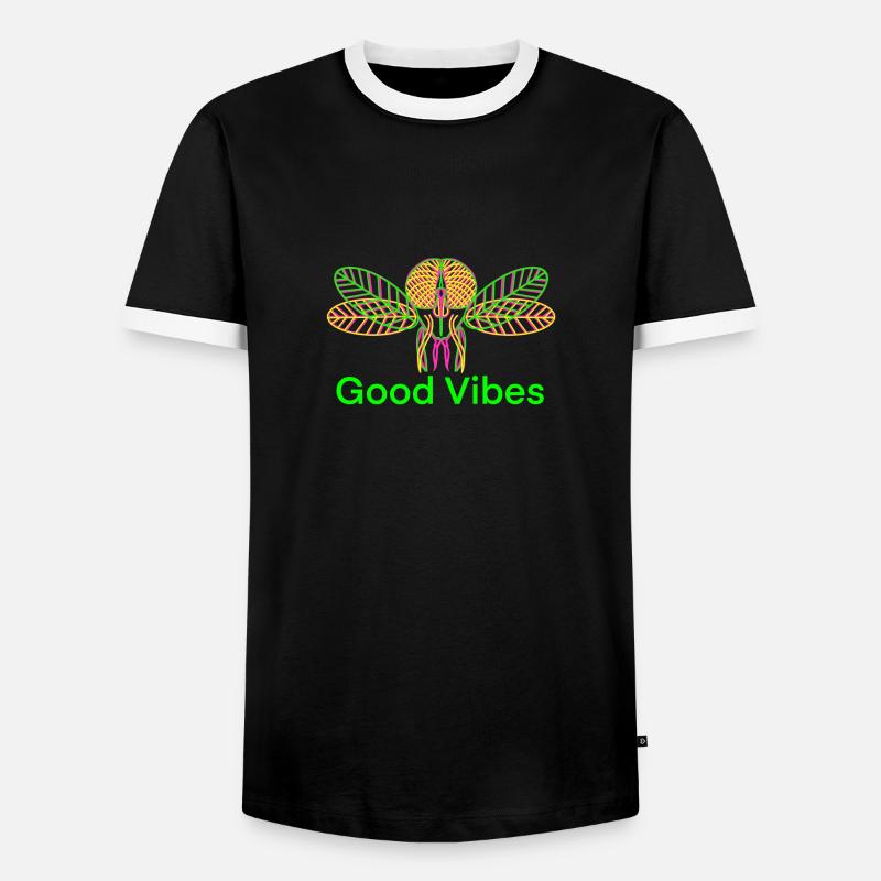 Neon Fliege Disco Outfit - Männer Kontrast-T-Shirt - Schwarz/Weiß