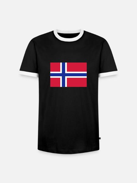 Norwegen - Männer Kontrast-T-Shirt - Schwarz/Weiß