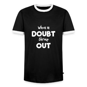 When In Doubt Shrimp Out - Männer Kontrast-T-Shirt - Schwarz/Weiß - Vorne - AI Model Female 172 light (172cm) & AI Model Male 178 light (178cm)