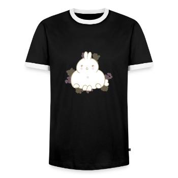 Süßes Häschen - Männer Kontrast-T-Shirt - Schwarz/Weiß - Vorne - AI Model Female 172 light (172cm) & AI Model Male 178 light (178cm)