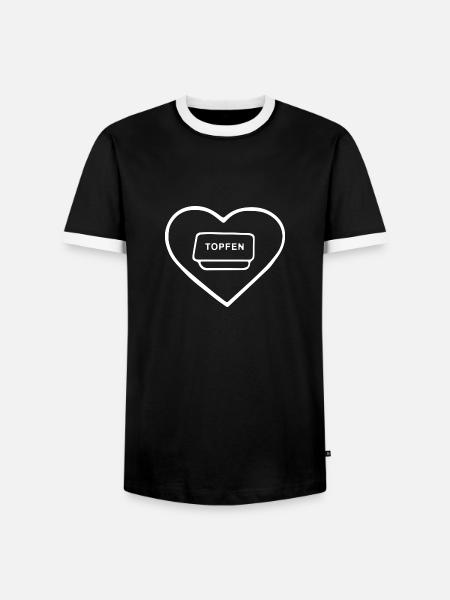 TOPFEN - Männer Kontrast-T-Shirt - Schwarz/Weiß