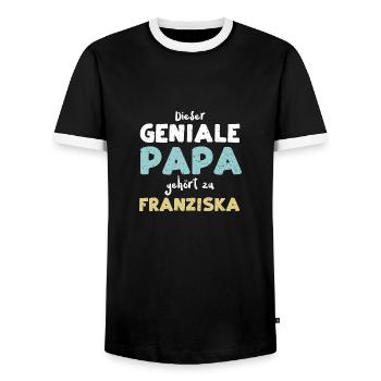 Dieser Geniale Papa Gehört Zu Fr... - Männer Kontrast-T-Shirt - Schwarz/Weiß - Vorne - AI Model Female 172 light (172cm) & AI Model Male 178 light (178cm)