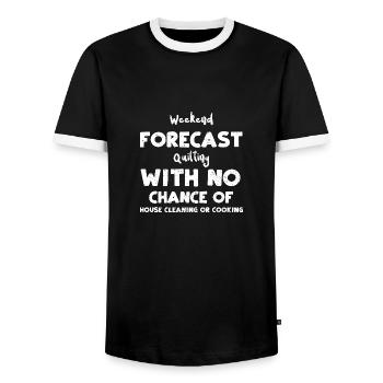 Weekend Forecast Quilting With N... - Men's Ringer Shirt - black/white - Front - AI Model Female 172 light (172cm) & AI Model Male 178 light (178cm)