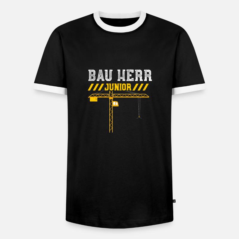 Bau Herr Junior - Männer Kontrast-T-Shirt - Schwarz/Weiß