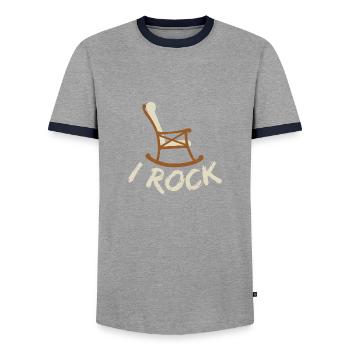 I Rock - Musique - T-shirt contrasté Homme - gris/marine  - Devant - AI Model Female 172 light (172cm) & AI Model Male 178 light (178cm)