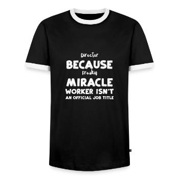 Director Because Freakin Miracle... - Männer Kontrast-T-Shirt - Schwarz/Weiß - Vorne - AI Model Female 172 light (172cm) & AI Model Male 178 light (178cm)