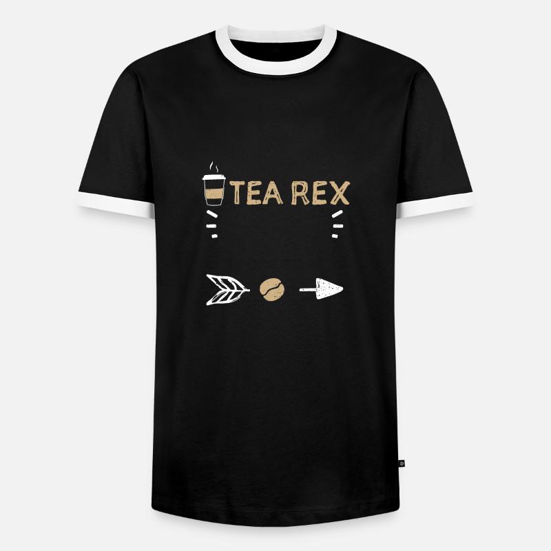 Tea Rex - Coffee - Men's Ringer Shirt - black/white