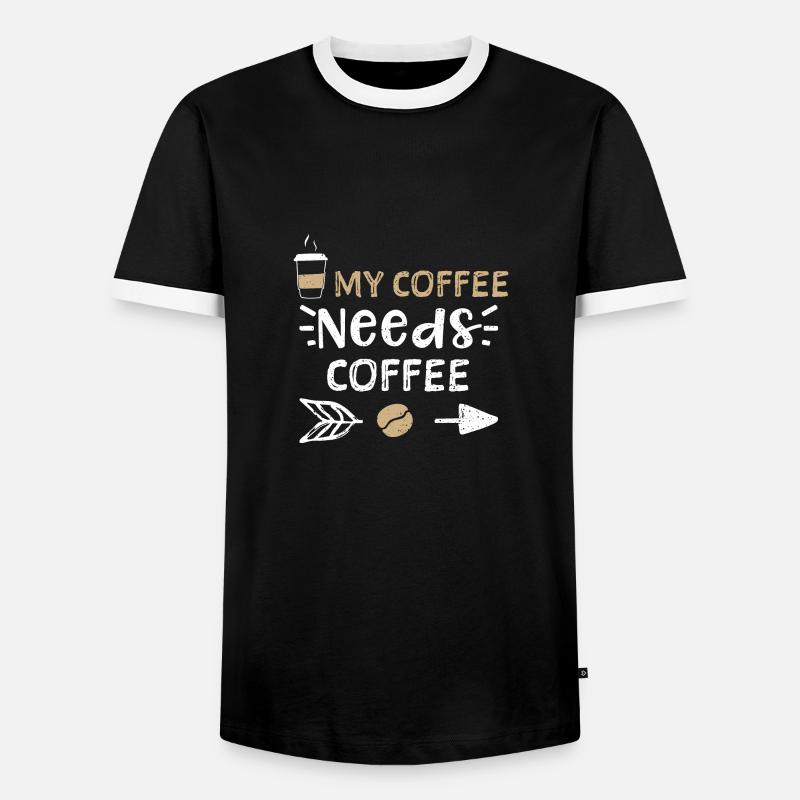 My Coffee Needs Coffee - Coffee - Männer Kontrast-T-Shirt - Schwarz/Weiß