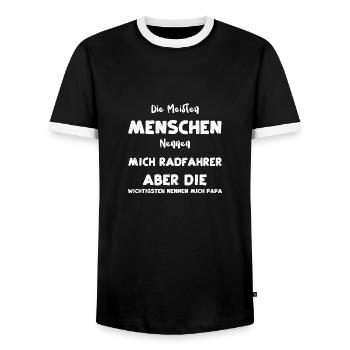 Die Meisten Menschen Nennen Mich... - Männer Kontrast-T-Shirt - Schwarz/Weiß - Vorne - AI Model Female 172 light (172cm) & AI Model Male 178 light (178cm)