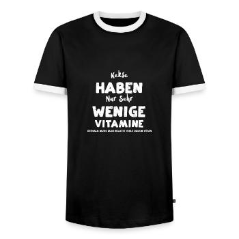 Kekse Haben Nur Sehr Wenige Vita... - Männer Kontrast-T-Shirt - Schwarz/Weiß - Vorne - AI Model Female 172 light (172cm) & AI Model Male 178 light (178cm)