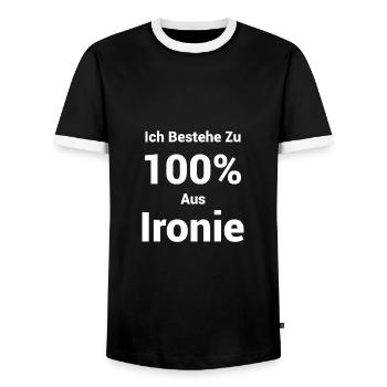 Ironie Humor Sarkasmus Lustig - Männer Kontrast-T-Shirt - Schwarz/Weiß - Vorne - AI Model Female 172 light (172cm) & AI Model Male 178 light (178cm)