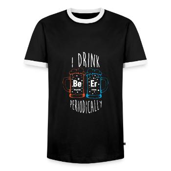Periodic table - Men's Ringer Shirt - black/white - Front - AI Model Female 172 light (172cm) & AI Model Male 178 light (178cm)
