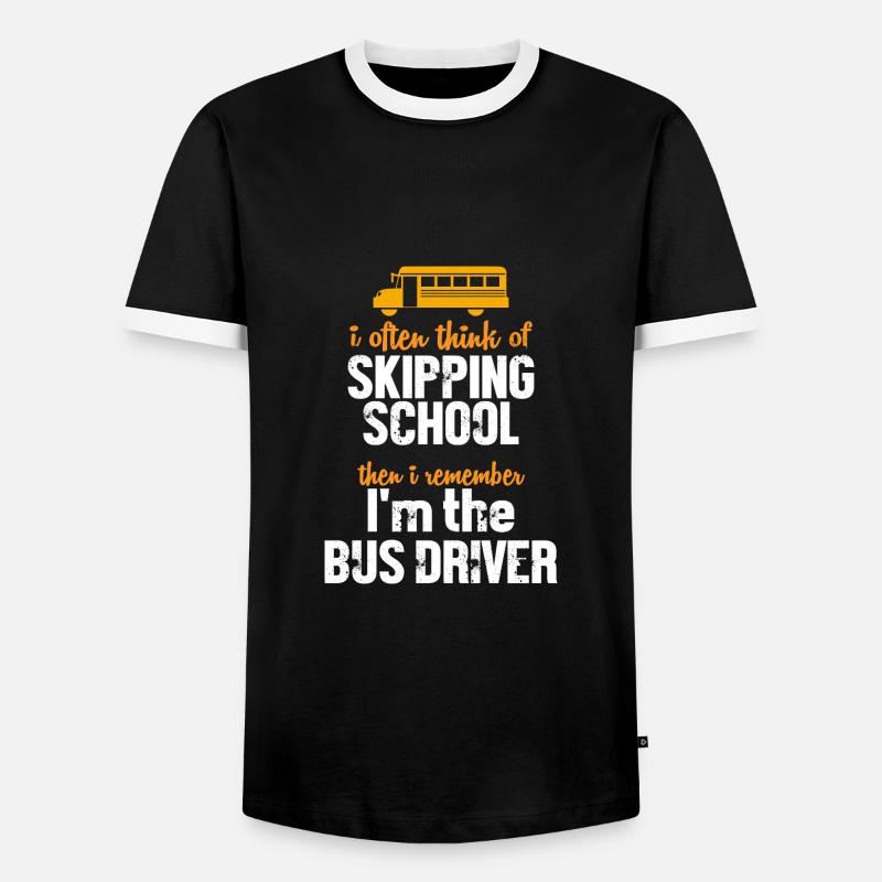 Schulbusfahrer Schulbus - Männer Kontrast-T-Shirt - Schwarz/Weiß